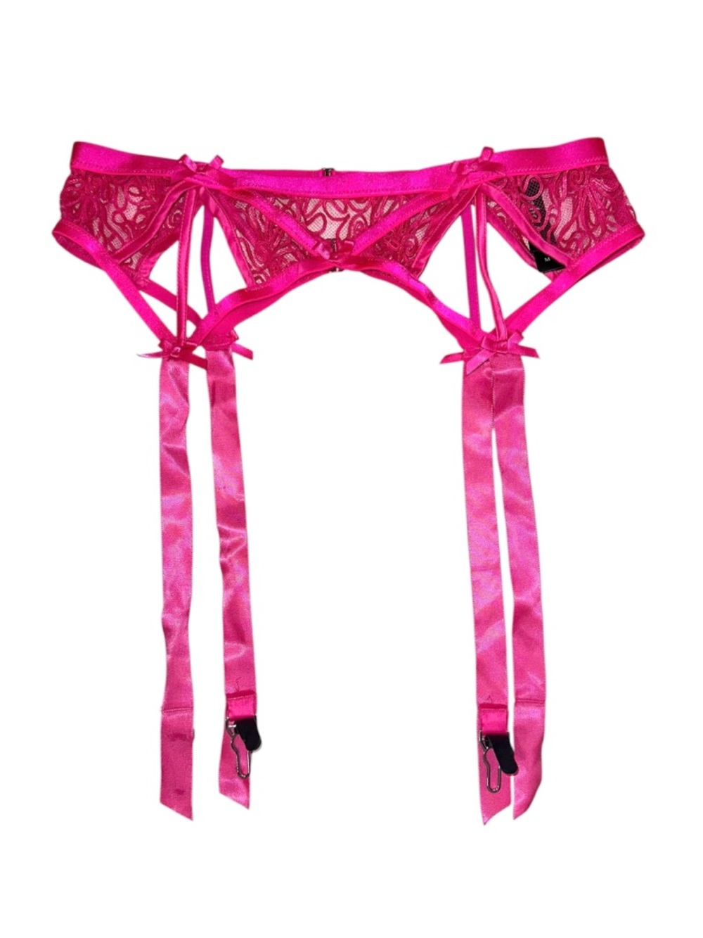For Love & Lemons Hot Pink Lace Garter Belt MEDIUM